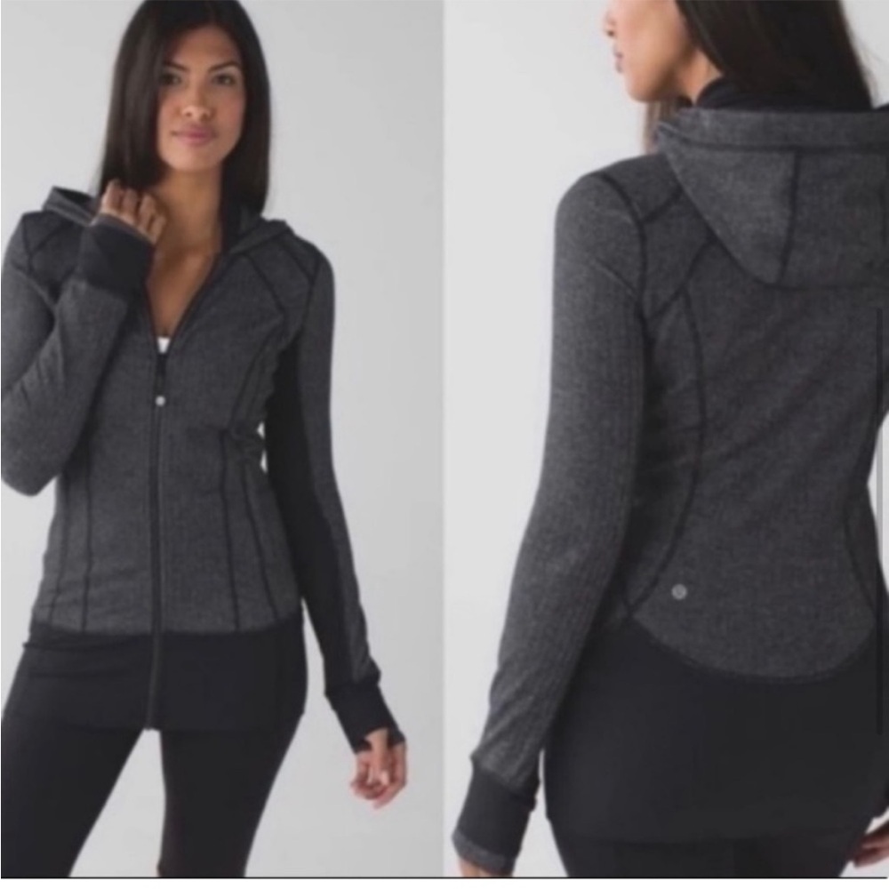 Lululemon Daily Practice Zip Hoodie Jacket Samba Snake Battleship Black Size 4